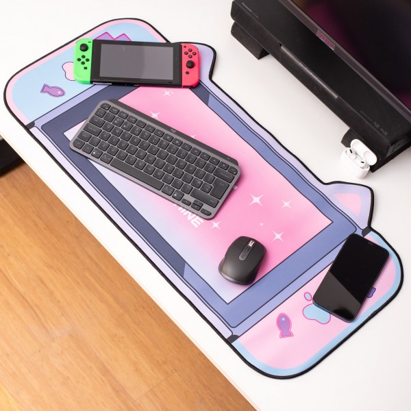 Geekshare Cat Ears Giant Desk Mat and Wrist Rest Set