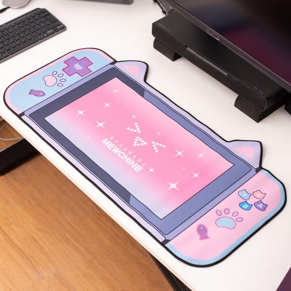 Geekshare Cat Ears Giant Desk Mat and Wrist Rest Set